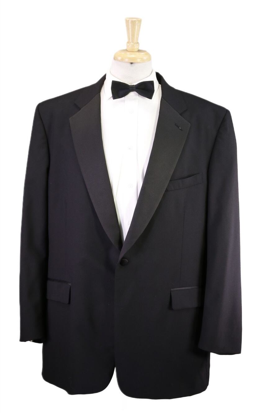 Brooks Brothers Black 1-Btn Notch Lapel Tuxdeo Formal Wedding Suit 46L